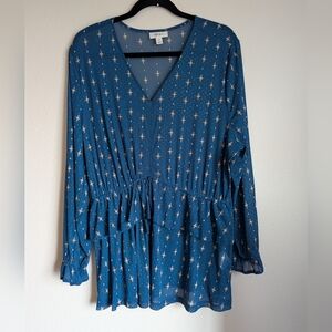 Style & Co Blue Blouse Size 3X